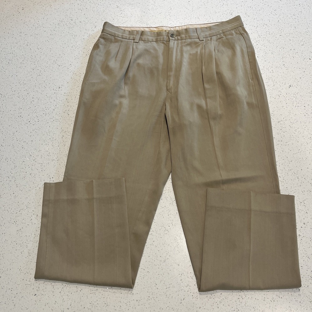 Tommy Bahama Pants Slacks Men's Beige Silk Rayon Blend Size 34 x 32